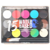 Sada barev na obličej 15 barev 2 štětce základní barvy