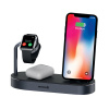 SWISSTEN Qi 4v1 bezdrôtová nabíjačka pre Apple iPhone / AirPods / hodinky - Certifikát Mfi - 60W adaptér - Hliníková - Čierna