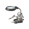 Tretia ruka s lupou 65 mm - 2x LED