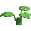 6255 Bright Green Plant Flower Stem 1 x 1 x 2/3 with 3 Large Leaves (Světle zelená rostlina Květinový stonek 1 x 1 x 2/3 se 3 velkými listy)