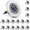 Solárna zatĺkacia lampa SuperLED strieborná 13 cm 16 ks