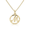 Zlatý dámsky prívesok DLP 5332, písmenko M, žlté zlato