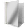 Mexen Kioto L, sprchová zástena Walk-In 100 x 200 cm, 8mm sklo vzor zrkadlo, zlatý lesklý profil,800-100-103-50-50