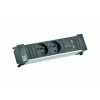 Power Frame 2xUTE 230V, nabíjačka (2xUSB A), 0.2m kábel 1.5mm², GST18, hliník/čierny