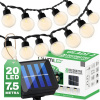 Solárna záhradná girlanda 20x LED okrasné gule 7,5 m teplé 3000K GLADI 2 LUMILED