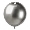 Balónik chrómovaný 48 cm - lesklý strieborný - Silvester - 1 ks