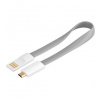 USB 2.0 kabel A- microUSB (M), 0.2m magnetický šedý