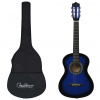zahrada-XL Klasická gitara pre začiatočníkov a deti s taškou modrá 1/2 34