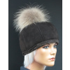 Splus Kožušinová čiapka s brmbolcom z mývala 4050 hnedá Veľkosť: 61/62 cm