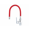 BALLETTO Batéria stojanková, flexibilné horné rameno červené, 550mm, lesklý chróm 81125