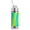 PURA nerezová láhev s brčkem 325 ml Zelená-aqua