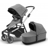 THULE Sleek Grey Melange / Aluminium + Bassinet