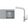 Set Franke G250ŠK (dřez CNG 611-78 TL/7 Šedý kámen, pravý + baterie FS 3230.031 LINA SMART Chrom) 114.0700.686