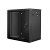 Nástenný rack 19'' 12U 600X450mm čierny flat pack, WF01-6412-10B