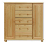 Drewmax Komoda KD125, 118x122x47, borovice (Barva dřeva: Přírodní (lakovaná))