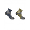 Turistické ponožky Salomon X Ultra Access Quarter 2-Pack - gothic olive/grisaille