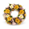 DECOLED Veľkonočný veniec na dvere 30 × 30 × 8 cm, žlté kvety, plast, vonkajší