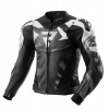 Motocyklová bunda kožená športová s hrbom REBELHORN INFERNO ČIERNO-BIELA 56/2XL