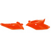 bočné číselné tabuľky, RTECH (oranžové, pár) KTM SX 85 17/14, SX 85 19/16