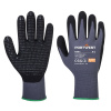 PORTWEST DERMIFLEX PLUS A351 / Máčané rukavice v pieskovom nitrile s terčíkmi - šedá/čierna XXXL