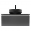 Swiss aqua technologies Koupelnová skříňka s kamennou krycí deskou a umyvadlem SAT Feel 80x30x46 cm antracit SATFEEL80ANTTKB