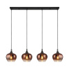 Luster Globo 15548-4HG MAXY 4x E27 40 W čierny/sklo meď