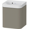 DURAVIT Happy D.2 Plus c-shaped závesná skrinka s nábytkovým umývadielkom bez otvoru, 1 dvierka, pánty vpravo, 400 x 360 x 480 mm, kameňovo šedá matná lakovaná, HP4344N92920000