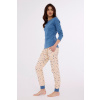 Cornette Dámske pyžamo Sammy - bavlna Modro-béžová XL
