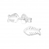 Strieborné náušnice napichovacie Fishbone Ryby