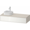 DURAVIT Zencha závesná skrinka pod umývadlo na dosku (umývadlo vľavo), 1 zásuvka, 1300 x 550 x 281 mm, biela/taupe super matná, ZE4812L64830000