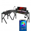 Čierny rohový herný stôl Huzaro HERO 6.3 RGB BLACK, HERO 6.3 RGB SKL6