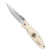 Turistický nôž Mcusta K MC-0185D (Damaškový skladací nôž Mcusta Sengoku White Micarta)