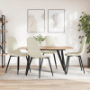 vidaXL Jedálenské stoličky 4 ks, krémovo biele, zamat - Biela - 71774-26550