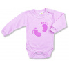 BABY´S WEAR Detské body - Baby stopy, ružové veľkosť: 56 (0-2m)