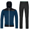 Komplet ORTOVOX Fleece Light Hoody M Deep Ocean + Pelmo Pants M Black Raven