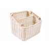Kôš, košík - Univerzálny béžový ratanový košík (Rattanský kôš s priehradkou 20x20x11/17 cm)