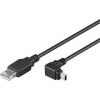 PremiumCord miniUSB 2.0, A-B, 5pinů, 90°, 1.8m