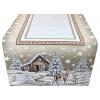 Gobelínový behúň na stôl Zimná krajina na béžovom 40x130 cm Chenille IT030