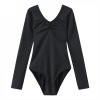 Slazenger Long Sleeved Leotard Juniors Black 11-12 rokov