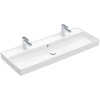 VILLEROY & BOCH Collaro umývadlo na skrinku s dvomi otvormi, s prepadom, 1200 x 470 mm, biela alpská, s povrchom CeramicPlus, 4A33C4R1