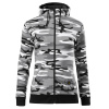 Kopretina - dole na výšku - Mikina dámska trendy zipper s kapucňou - XL ( Šedý maskáč )
