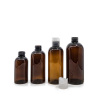 Plastová fľaša, hnedá, priehľadný disc top, 150 ml