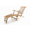 Záhradné drevené lehátko Diver Florentine s podnožkou - teakové drevo