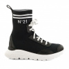 ČLENKOVÁ OBUV NO21 HIGH TOP KNIT GYMNIC SNEAKERS LACE UP BLACK