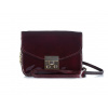 ellarte kožená lakovaná bordová crossbody kabelka B