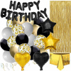 Springos Sada narodeninových balónikov HAPPY BIRTHDAY čierno-zlaté PS0032