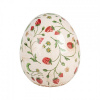 Clayre & Eef Keramické dekoračné vajíčko s jahôdkami Wild Strawberries L - Ø 14*16 cm - Clayre & Eef