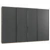 MID.YOU SKRIŇA S POS. DVER. – HOR.VED, grafitová, farba duba, 350/216/65 cm - Skrine - 001787053704
