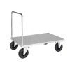 Vozík s madlom typ KM, zinkovaný, d x š 1000 x 700 mm, gumové kolieska