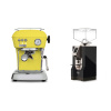 Ascaso Dream ONE, Sun Yellow + Eureka Mignon Turbo, CR black